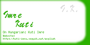 imre kuti business card